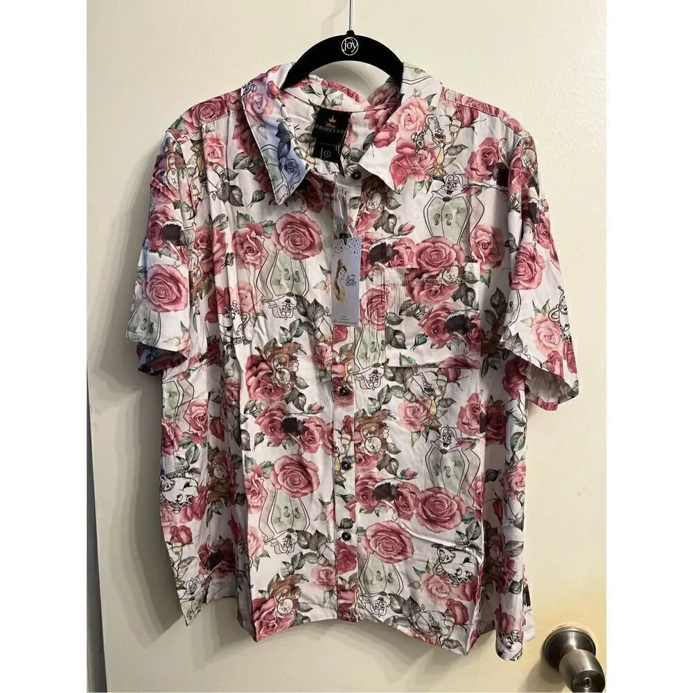 Disney Beauty & The Beast Rose Woven Button-Up Plus Size 4 - Picture 9 of 9